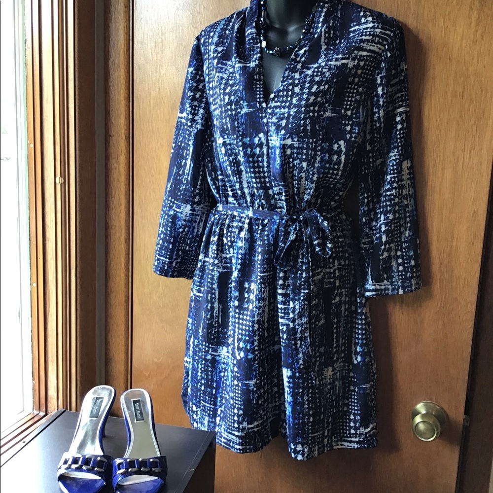 Blue and white summer dress.